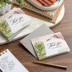 Hallmark Palm Leaves And Dragonflies Blank Thank You Notes, Pack Of 10 -Hallmark Gift Shop Nature Scene Blank Thank You Note Cards Pack 3THK2180 06