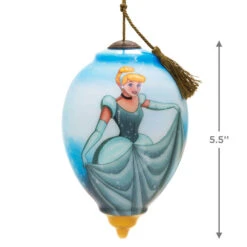 Disney Princess Ne'Qwa Art® Cinderella Hand-Painted Glass Hallmark Ornament -Hallmark Gift Shop NeQwa Art Cinderella Glass Christmas Ornament 3HCM3808 04