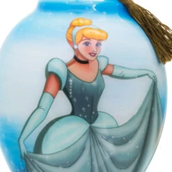 Disney Princess Ne'Qwa Art® Cinderella Hand-Painted Glass Hallmark Ornament -Hallmark Gift Shop NeQwa Art Cinderella Glass Christmas Ornament 3HCM3808 06