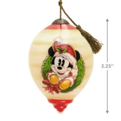 Disney Ne'Qwa Art® Mickey Mouse Hand-Painted Glass Hallmark Ornament -Hallmark Gift Shop NeQwa Art Mickey Mouse Glass Christmas Ornament 3HCM3810 04