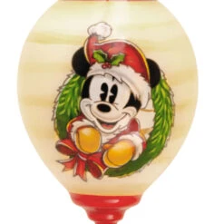 Disney Ne'Qwa Art® Mickey Mouse Hand-Painted Glass Hallmark Ornament -Hallmark Gift Shop NeQwa Art Mickey Mouse Glass Christmas Ornament 3HCM3810 06