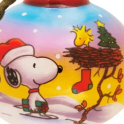 Peanuts® Ne'Qwa Art® Snoopy And Woodstock Hand-Painted Glass Hallmark Ornament -Hallmark Gift Shop NeQwa Art Snoopy and Woodstock Christmas Ornament 3HCM3811 06