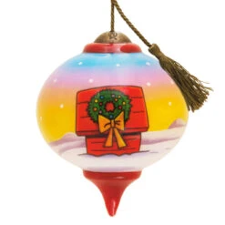 Peanuts® Ne'Qwa Art® Snoopy And Woodstock Hand-Painted Glass Hallmark Ornament -Hallmark Gift Shop NeQwa Art Snoopy and Woodstock Christmas Ornament 3HCM3811 07