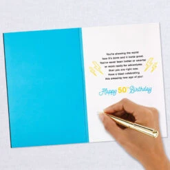 Hallmark Keep On Rockin' It Musical Light-Up 50th Birthday Card -Hallmark Gift Shop Neon Lightning Musical LightUp 50th Birthday Card 959ARH1384 06