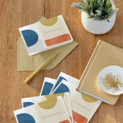 Hallmark You're A Blessing Blank Thank You Notes, Pack Of 10 -Hallmark Gift Shop Neutral Tone Shapes Blank Thank You Note Cards Pack 3THK2569 06