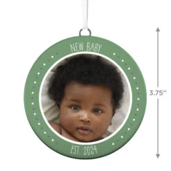 Hallmark New Baby Personalized Text And Photo Ceramic Ornament -Hallmark Gift Shop New Baby Personalized Round Ceramic Ornament 1999QHE1711B31 03