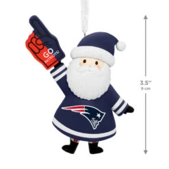 NFL New England Patriots Santa Fan Hallmark Ornament -Hallmark Gift Shop New England Patriots Santa Fan Christmas Ornament 1OSL2592 04