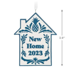 Hallmark New Home 2023 Porcelain Ornament -Hallmark Gift Shop New Home Blue and White House Keepsake Ornament 1799QHX3039 03