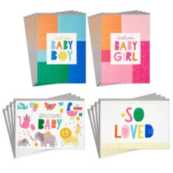 Hallmark Welcome Baby Assorted New Baby Cards, Pack Of 16