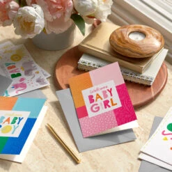 Hallmark Welcome Baby Assorted New Baby Cards, Pack Of 16 -Hallmark Gift Shop Newborn Congratulations Pastel New Baby Cards Pack 5STZ1317 07