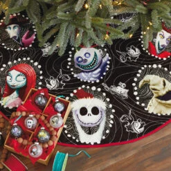 Hallmark Disney Tim Burton's The Nightmare Before Christmas Halloween Town Christmas Tree Skirt, 48" -Hallmark Gift Shop Nightmare Before Christmas Keepsake Tree Skirt 7999QFM3939 02