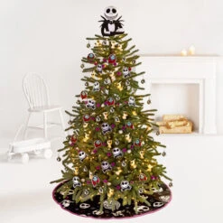 Disney Tim Burton's The Nightmare Before Christmas Fabric Hallmark Tree Skirt, 48" -Hallmark Gift Shop Nightmare Before Christmas Tree Skirt 3HCM4756 05