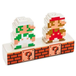 Hallmark Nintendo Super Mario Bros.® Mario And Luigi Salt And Pepper Shakers, Set Of 3 -Hallmark Gift Shop Nintendo Super Mario Luigi Salt And Pepper Shaker Set 1NIT1001 02