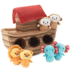 Hallmark Noah's Ark And Animals Plush Playset, 7 Pieces -Hallmark Gift Shop Noahs Ark and Animals Plush Toy 1KFA2015 04
