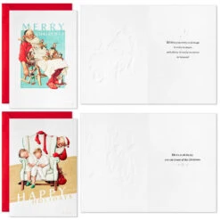 Hallmark Norman Rockwell Artwork Assorted Boxed Christmas Cards, Pack Of 40 -Hallmark Gift Shop Norman Rockwell Childrens Boxed Christmas Cards 5XPX2680 03