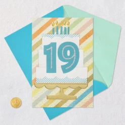 Hallmark You Are So Beyond The Ordinary 19th Birthday Card -Hallmark Gift Shop Number and Cake 19th Birthday Card 659HBD3181 06