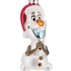 Disney Frozen Holiday Olaf Blown Glass Hallmark Ornament -Hallmark Gift Shop Olaf in Santa Hat Christmas Ornament 3HCM4699 06