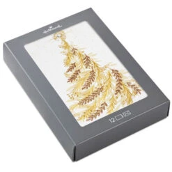 Hallmark Opulent Gold Tree Boxed Christmas Cards, Pack Of 12