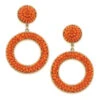 Talulah Orange Seed Bead Drop Earrings -Hallmark Gift Shop Orange Beaded Drop Earrings 24336EOR 01