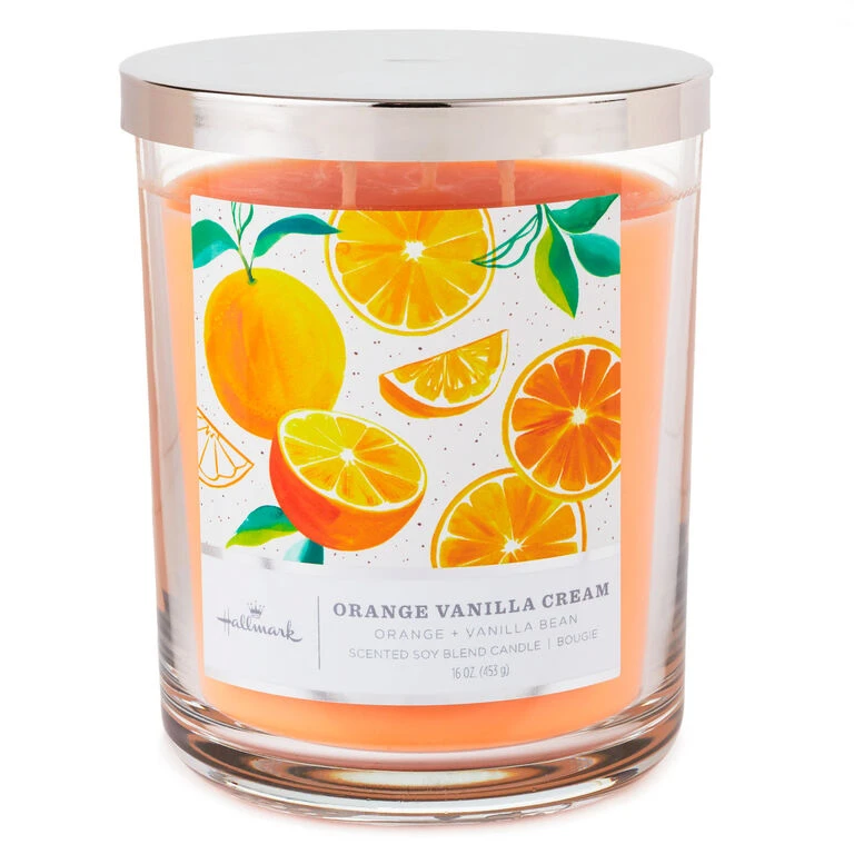 Hallmark Orange Vanilla Cream 3-Wick Jar Candle, 16 Oz. 3 Hallmark Orange Vanilla Cream 3-Wick Jar Candle, 16 Oz.