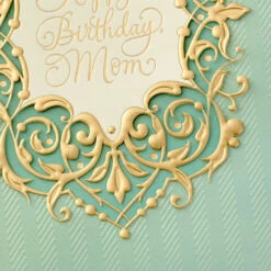 Hallmark All You Are To Our Family Birthday Card For Mom -Hallmark Gift Shop Ornate Gold Frame on Blue Birthday Card for Mom 859FBD4760 05