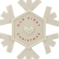 Our First Christmas Snowflake Hallmark Ornament -Hallmark Gift Shop Our First Christmas White Snowflake Ornament 1HGO3639 06