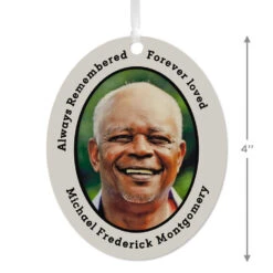 Hallmark Vertical Oval Metal Personalized Ornament, Custom Photo And Text -Hallmark Gift Shop Oval Personalized Ornament 1OFM1008B1 04