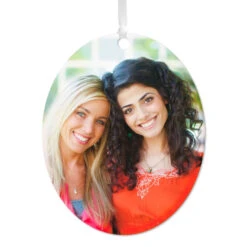 Hallmark Vertical Oval Metal Personalized Ornament, Custom Photo