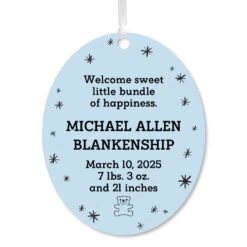 Hallmark Vertical Oval Metal Personalized Ornament, Custom Text