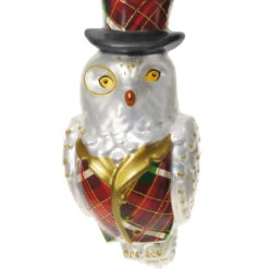 Hallmark Dapper Owl Glass Ornament -Hallmark Gift Shop Owl in Plaid Keepsake Ornament 5QXE3582 06