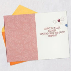 Hallmark Sassy, Kick-Assy, Fun-in-Your-Glassy Birthday Card With Detachable Button -Hallmark Gift Shop Pair With Wine Birthday Card With Button 699IMI1129 03