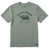 Life Is Good Papa Bear Sage Green Men's T-Shirt, X-Large -Hallmark Gift Shop Papa Bear Mens Sage TShirt With Bear Graphic 103254XL 01