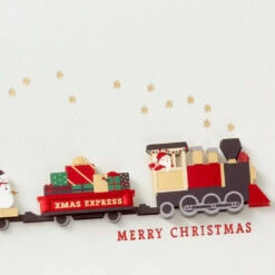 Hallmark Santa Claus Express Train Christmas Card -Hallmark Gift Shop Paper Craft Train Christmas Card 699IXC7064 04