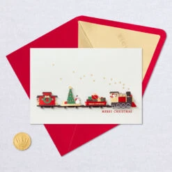 Hallmark Santa Claus Express Train Christmas Card -Hallmark Gift Shop Paper Craft Train Christmas Card 699IXC7064 05