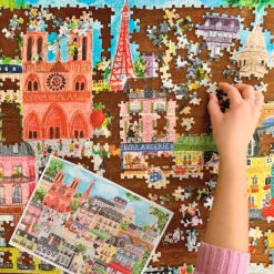 Eeboo Paris In A Day 1000-Piece Jigsaw Puzzle -Hallmark Gift Shop Paris in a Day 1000Piece Jigsaw Puzzle PZTPD2 04