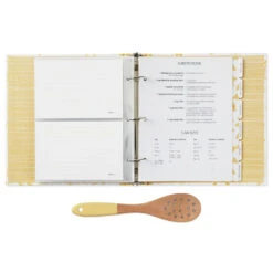 Hallmark Pasta Recipe Organizer Book With Wooden Strainer Spoon -Hallmark Gift Shop PastaThemed Recipe Binder With Wood Spoon 1TOG1035 03