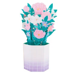 Hallmark Flower Bouquet Have A Beautiful Day 3D Pop-Up Card -Hallmark Gift Shop Pastel Flowers Have a Beautiful Day 3D PopUp Card 799WDR1207 02