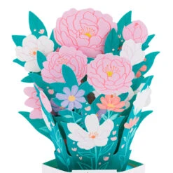 Hallmark Flower Bouquet Have A Beautiful Day 3D Pop-Up Card -Hallmark Gift Shop Pastel Flowers Have a Beautiful Day 3D PopUp Card 799WDR1207 03