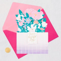 Hallmark Flower Bouquet Have A Beautiful Day 3D Pop-Up Card -Hallmark Gift Shop Pastel Flowers Have a Beautiful Day 3D PopUp Card 799WDR1207 04