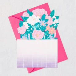 Hallmark Flower Bouquet Have A Beautiful Day 3D Pop-Up Card -Hallmark Gift Shop Pastel Flowers Have a Beautiful Day 3D PopUp Card 799WDR1207 06