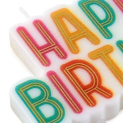 Gold And Pastel Lettering Happy Birthday Candle -Hallmark Gift Shop Pastel and Gold Happy Birthday Cake Candle 3CPP1330 04
