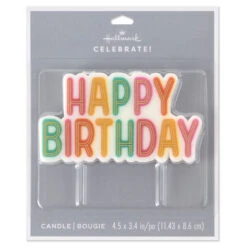 Gold And Pastel Lettering Happy Birthday Candle -Hallmark Gift Shop Pastel and Gold Happy Birthday Cake Candle 3CPP1330 06