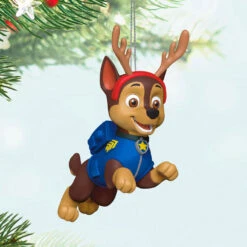 Hallmark Paw Patrol™ Chase's Pawsome Holiday Ornament -Hallmark Gift Shop Paw Patrol Chase Dog in Antlers Keepsake Ornament 5QXI8132 02