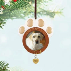 Hallmark In Our Hearts To Stay 2025 Photo Frame Ornament -Hallmark Gift Shop Paw Print Picture Frame Keepsake Ornament 5QHX3262 02
