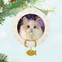Hallmark Furry Friend 2025 Personalized Ornament, Custom Photo -Hallmark Gift Shop Paw Prints Cat Collar Frame Personalized Ornament 3QHE2164B1 02
