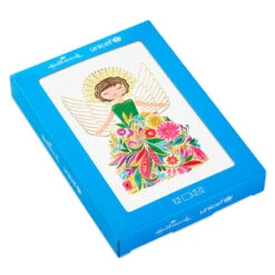 Hallmark UNICEF Floral Angel Boxed Christmas Cards, Pack Of 12
