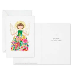 Hallmark UNICEF Floral Angel Boxed Christmas Cards, Pack Of 12 -Hallmark Gift Shop Peaceful Angel UNICEF Boxed Christmas Cards 1URS2327 03