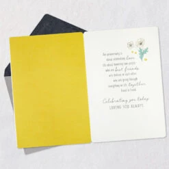 Hallmark Hand In Hand Anniversary Card For Couple -Hallmark Gift Shop Peach and Yellow Flowers with Holding Hands Anniversary Card 699AVY3113 03