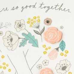 Hallmark Hand In Hand Anniversary Card For Couple -Hallmark Gift Shop Peach and Yellow Flowers with Holding Hands Anniversary Card 699AVY3113 04