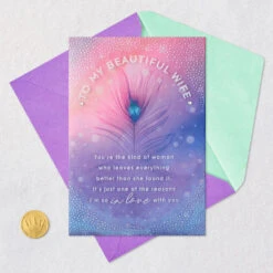 Hallmark The Best Thing In My World Birthday Card For Wife -Hallmark Gift Shop Peacock Design Birthday Card for Wife 759FBD4872 06